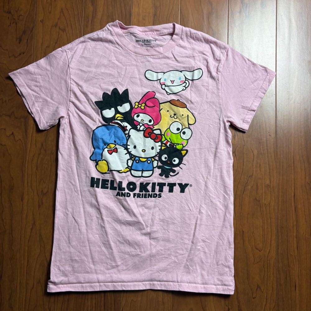 Sanrio Hello Kitty and Friends Pink Graphic T-Shirt Bioworld Small kawaii